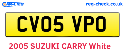 CV05VPO are the vehicle registration plates.