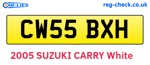 CW55BXH are the vehicle registration plates.