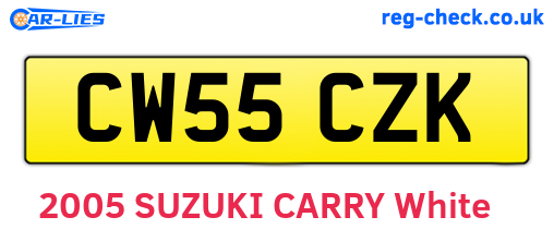 CW55CZK are the vehicle registration plates.