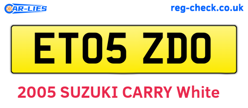 ET05ZDO are the vehicle registration plates.
