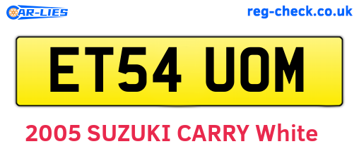 ET54UOM are the vehicle registration plates.