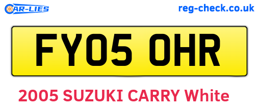 FY05OHR are the vehicle registration plates.