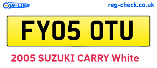 FY05OTU are the vehicle registration plates.