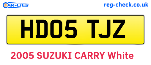 HD05TJZ are the vehicle registration plates.