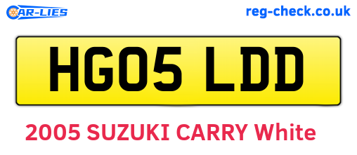 HG05LDD are the vehicle registration plates.