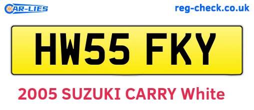 HW55FKY are the vehicle registration plates.