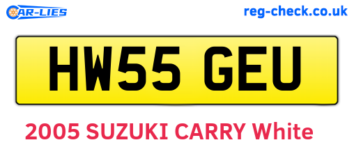 HW55GEU are the vehicle registration plates.