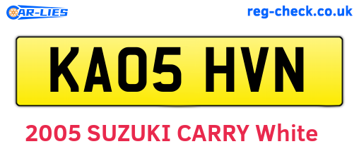 KA05HVN are the vehicle registration plates.