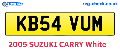 KB54VUM are the vehicle registration plates.