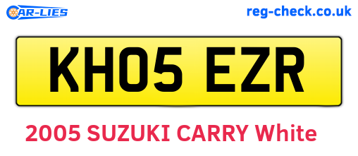 KH05EZR are the vehicle registration plates.