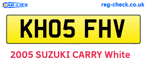 KH05FHV are the vehicle registration plates.