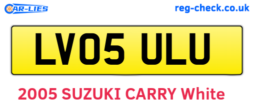 LV05ULU are the vehicle registration plates.
