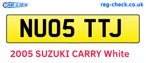 NU05TTJ are the vehicle registration plates.