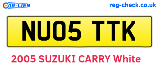 NU05TTK are the vehicle registration plates.