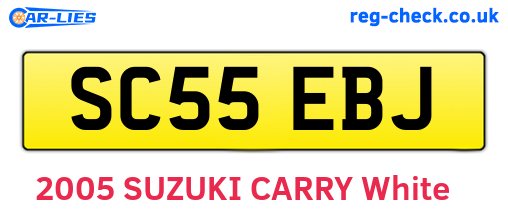 SC55EBJ are the vehicle registration plates.