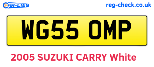 WG55OMP are the vehicle registration plates.