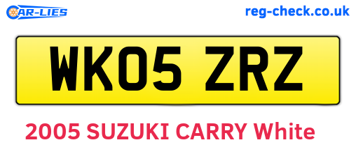 WK05ZRZ are the vehicle registration plates.