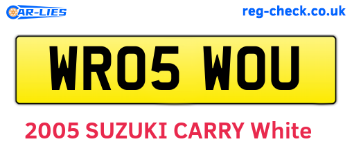 WR05WOU are the vehicle registration plates.