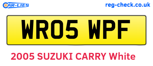 WR05WPF are the vehicle registration plates.