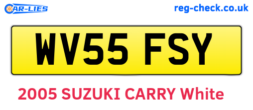 WV55FSY are the vehicle registration plates.