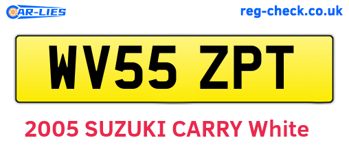 WV55ZPT are the vehicle registration plates.