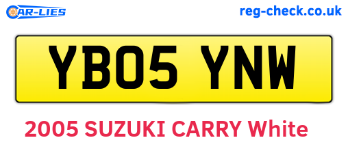 YB05YNW are the vehicle registration plates.