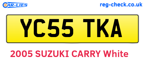 YC55TKA are the vehicle registration plates.