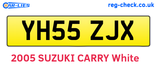 YH55ZJX are the vehicle registration plates.