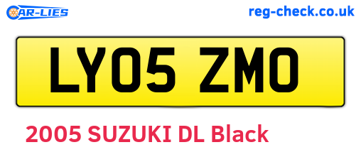 LY05ZMO are the vehicle registration plates.