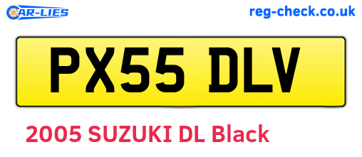 PX55DLV are the vehicle registration plates.