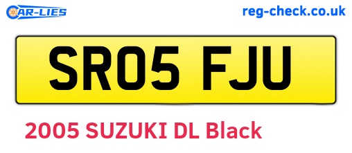 SR05FJU are the vehicle registration plates.