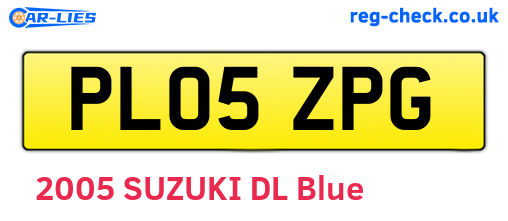 PL05ZPG are the vehicle registration plates.