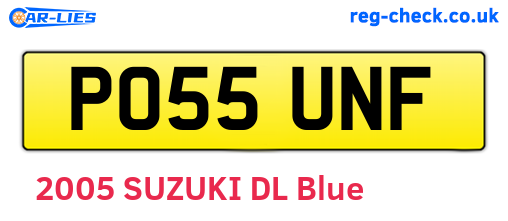 PO55UNF are the vehicle registration plates.