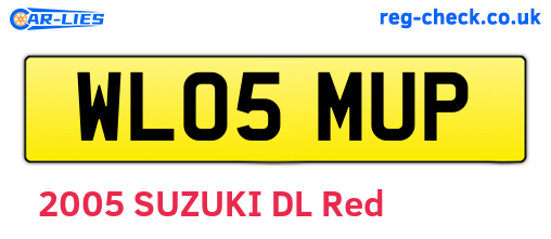 WL05MUP are the vehicle registration plates.