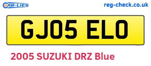 GJ05ELO are the vehicle registration plates.