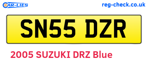 SN55DZR are the vehicle registration plates.