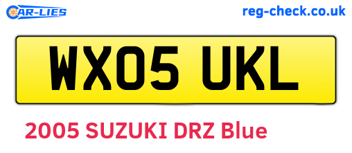 WX05UKL are the vehicle registration plates.