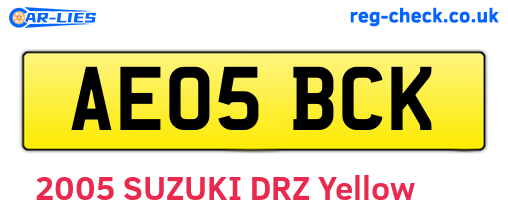 AE05BCK are the vehicle registration plates.