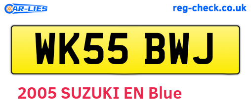 WK55BWJ are the vehicle registration plates.