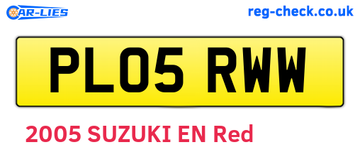 PL05RWW are the vehicle registration plates.