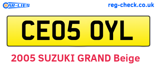 CE05OYL are the vehicle registration plates.