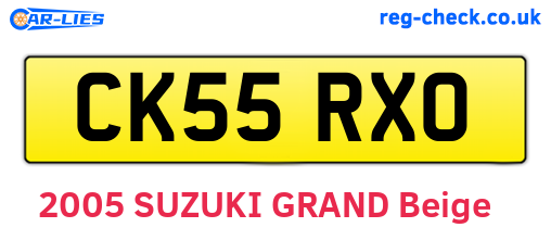 CK55RXO are the vehicle registration plates.