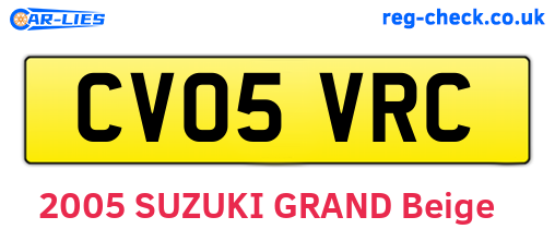 CV05VRC are the vehicle registration plates.