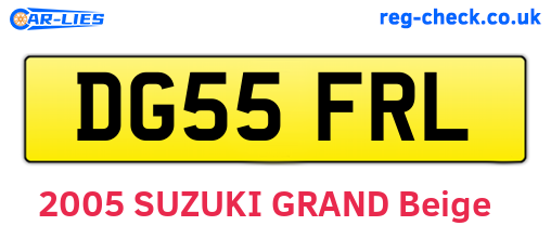 DG55FRL are the vehicle registration plates.