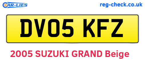 DV05KFZ are the vehicle registration plates.