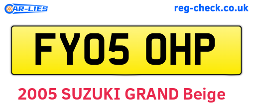 FY05OHP are the vehicle registration plates.