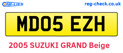 MD05EZH are the vehicle registration plates.