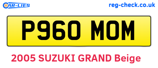 P960MOM are the vehicle registration plates.