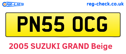 PN55OCG are the vehicle registration plates.