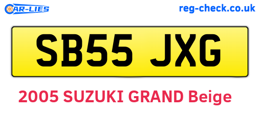 SB55JXG are the vehicle registration plates.